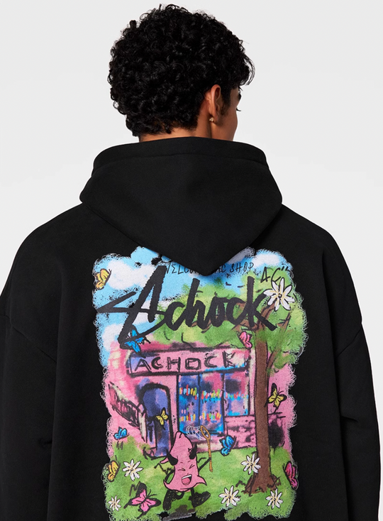Achock Character Pattern Print Hoodie | Face 3 Face