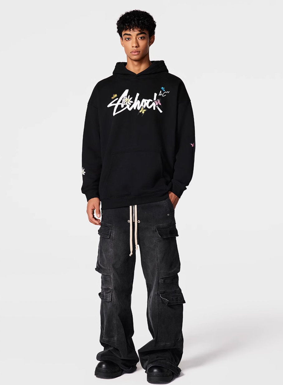 Achock Character Pattern Print Hoodie | Face 3 Face