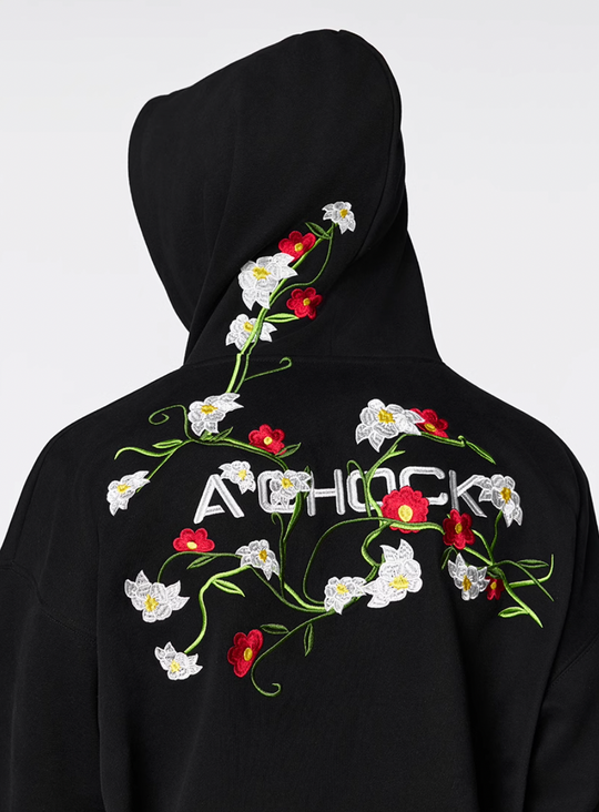 Achock Logo Floral Embroidered Hoodie | Face 3 Face