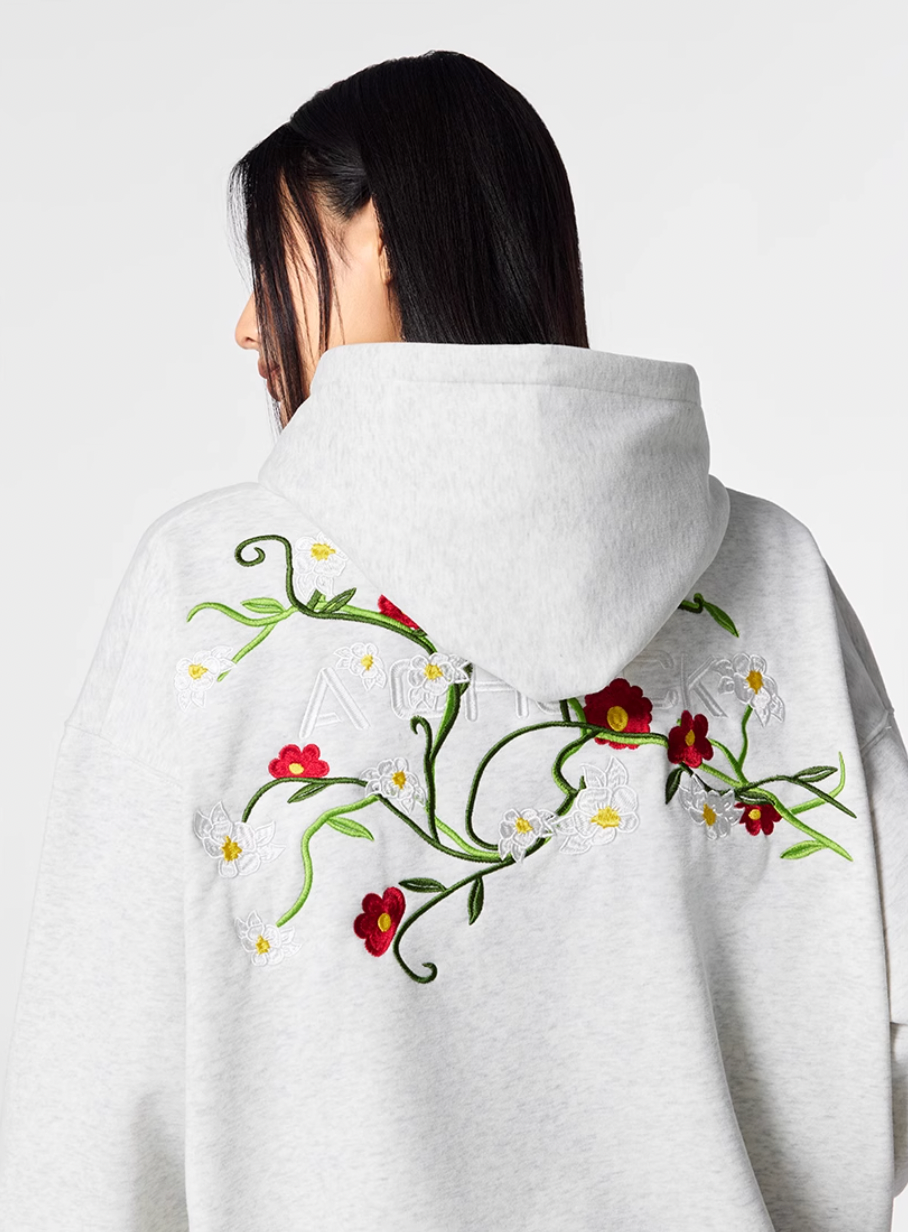 Achock Logo Floral Embroidered Hoodie | Face 3 Face