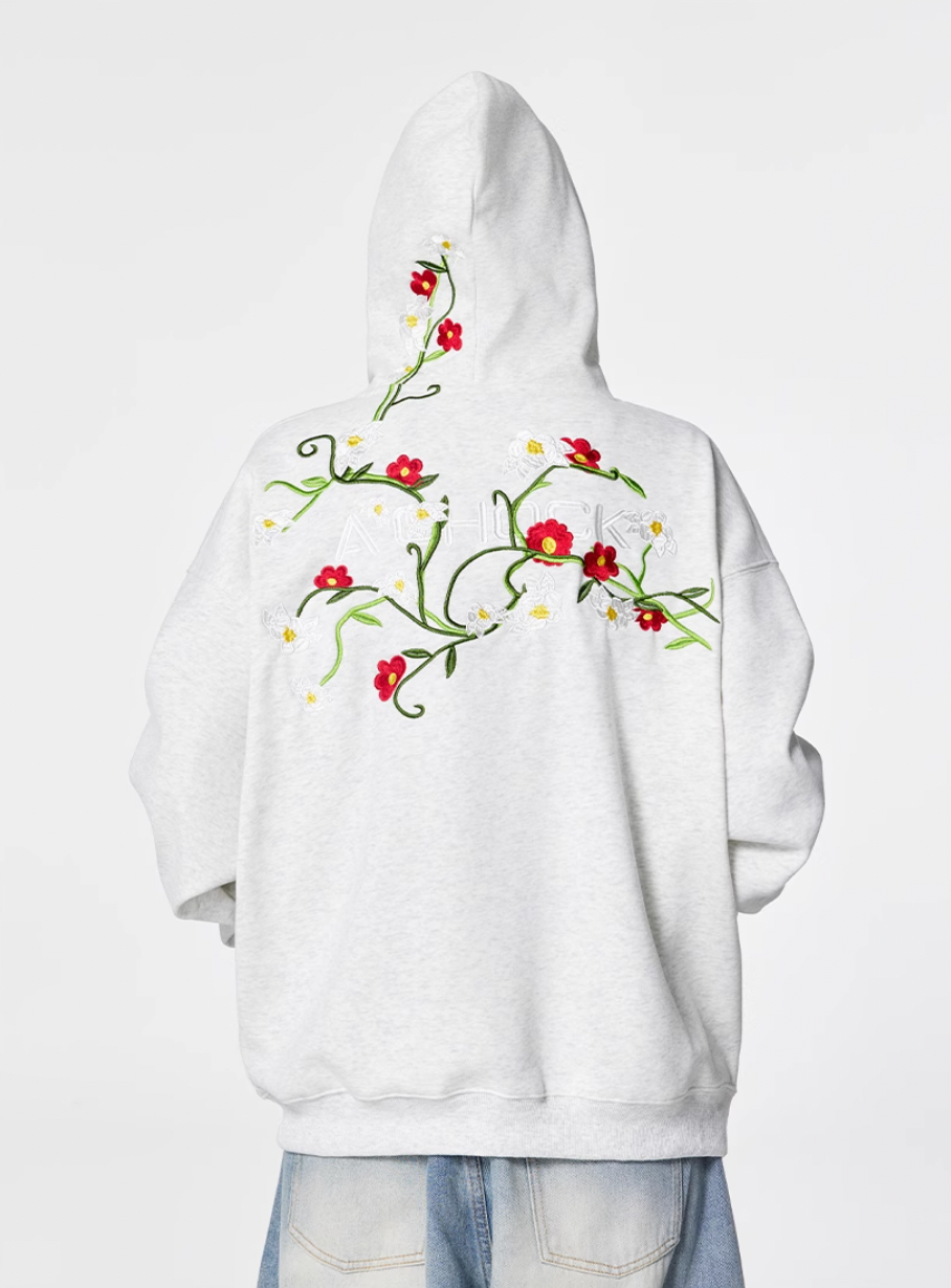 Achock Logo Floral Embroidered Hoodie | Face 3 Face