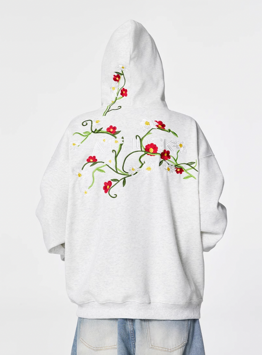 Achock Logo Floral Embroidered Hoodie | Face 3 Face