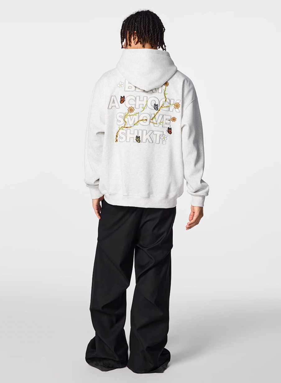 Achock Floral Patch Embroidered Zip Up Hoodie | Face 3 Face