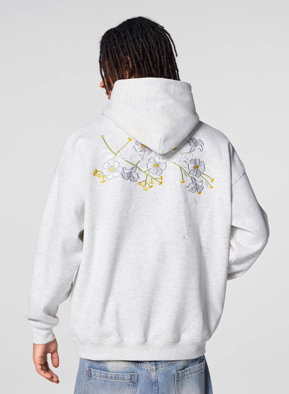 Men's puff print hoodie | Achock Flower Logo Embroidered Hoodie | Face 3 Face
