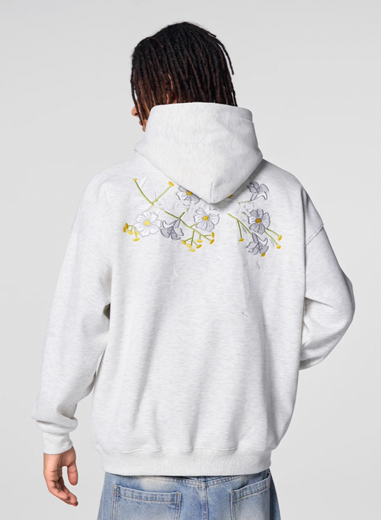 Men's puff print hoodie | Achock Flower Logo Embroidered Hoodie | Face 3 Face