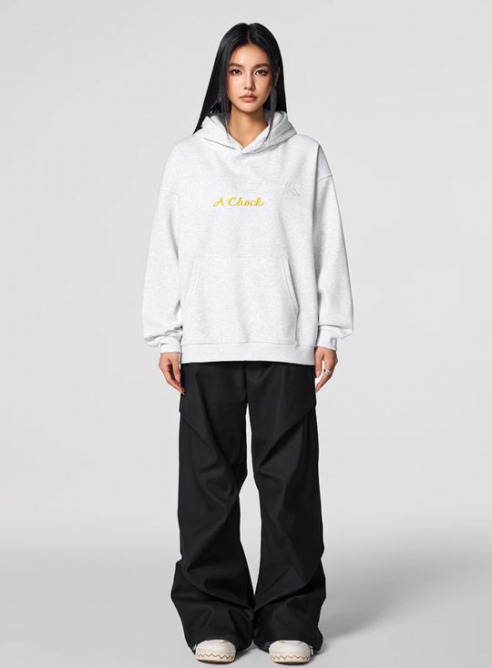 Men's puff print hoodie | Achock Flower Logo Embroidered Hoodie | Face 3 Face