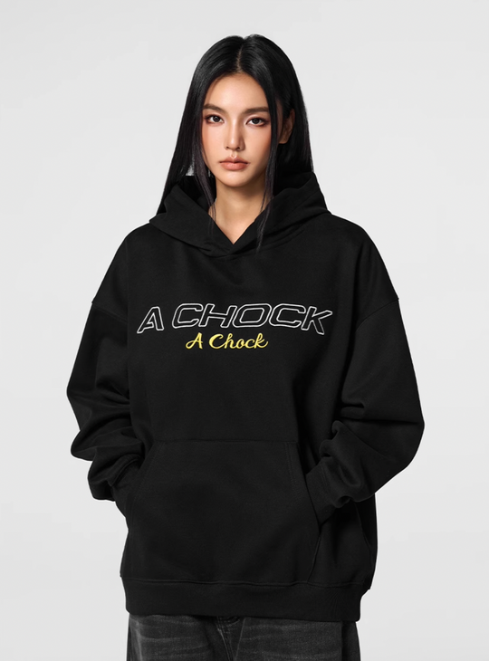 Men's puff print hoodie | Achock Flower Logo Embroidered Hoodie | Face 3 Face