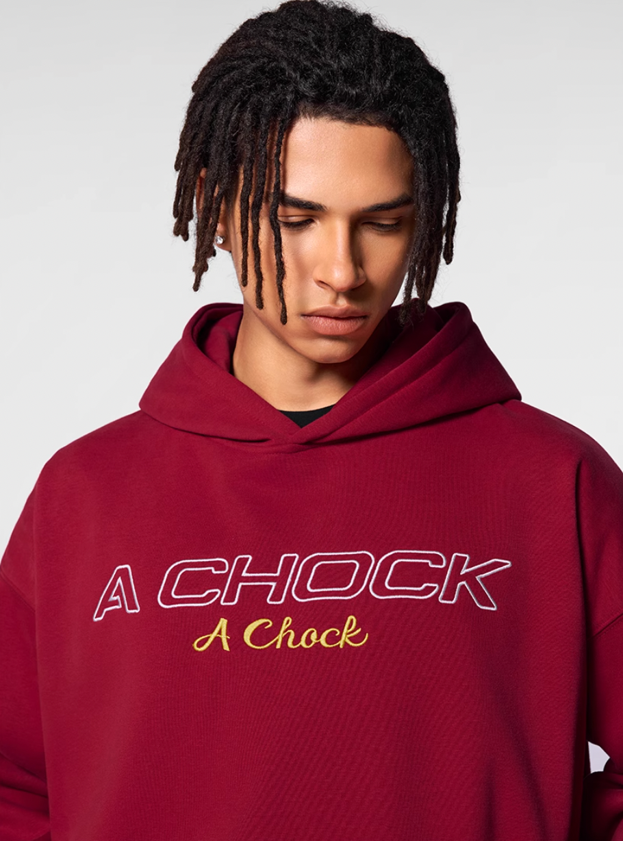 Men's puff print hoodie | Achock Flower Logo Embroidered Hoodie | Face 3 Face