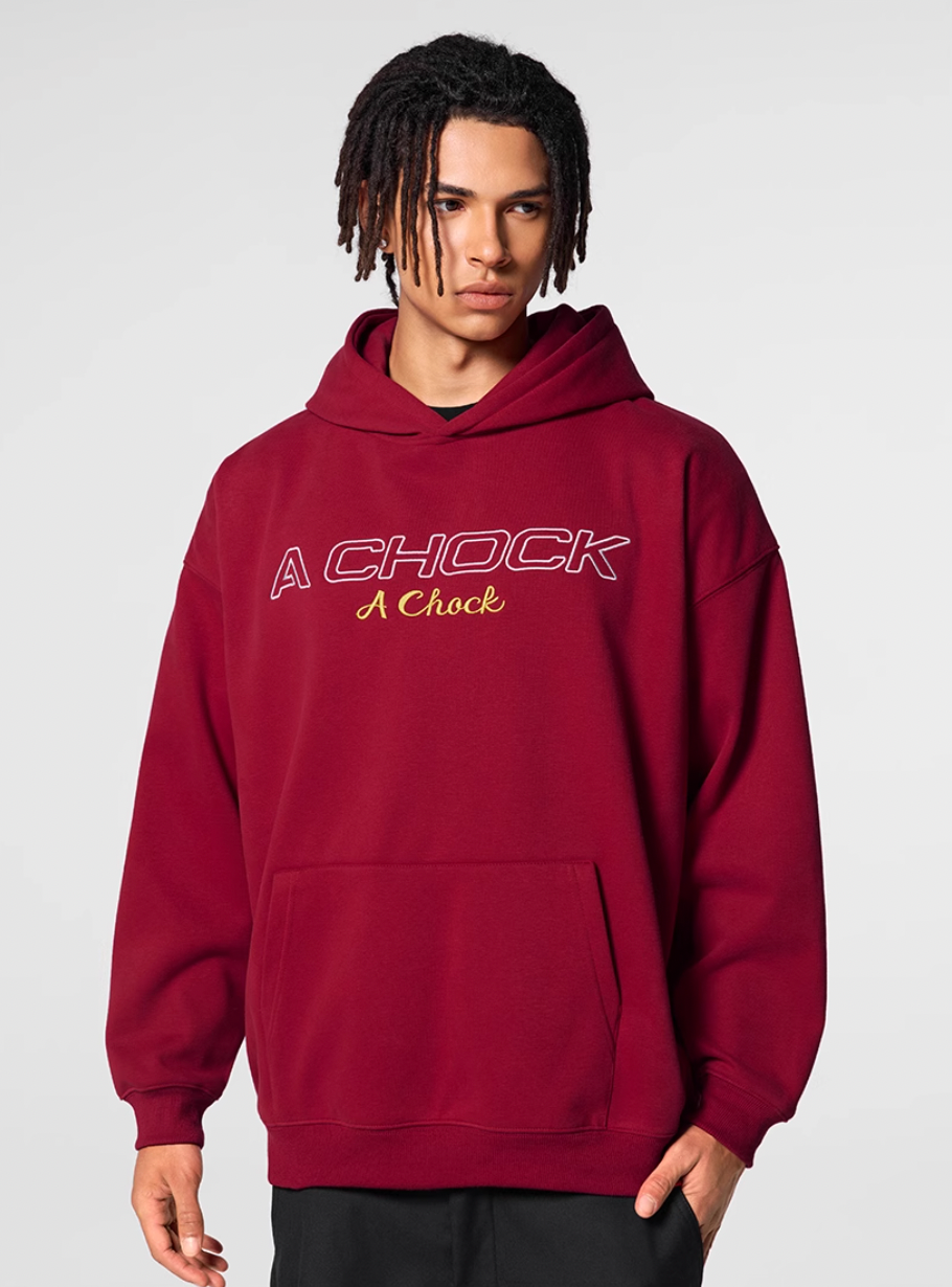 Men's puff print hoodie | Achock Flower Logo Embroidered Hoodie | Face 3 Face