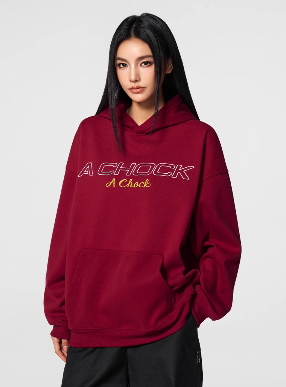 Men's puff print hoodie | Achock Flower Logo Embroidered Hoodie | Face 3 Face