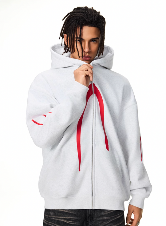 Achock Heavyweight Logo Printed Zip Up Hoodie | Face 3 Face