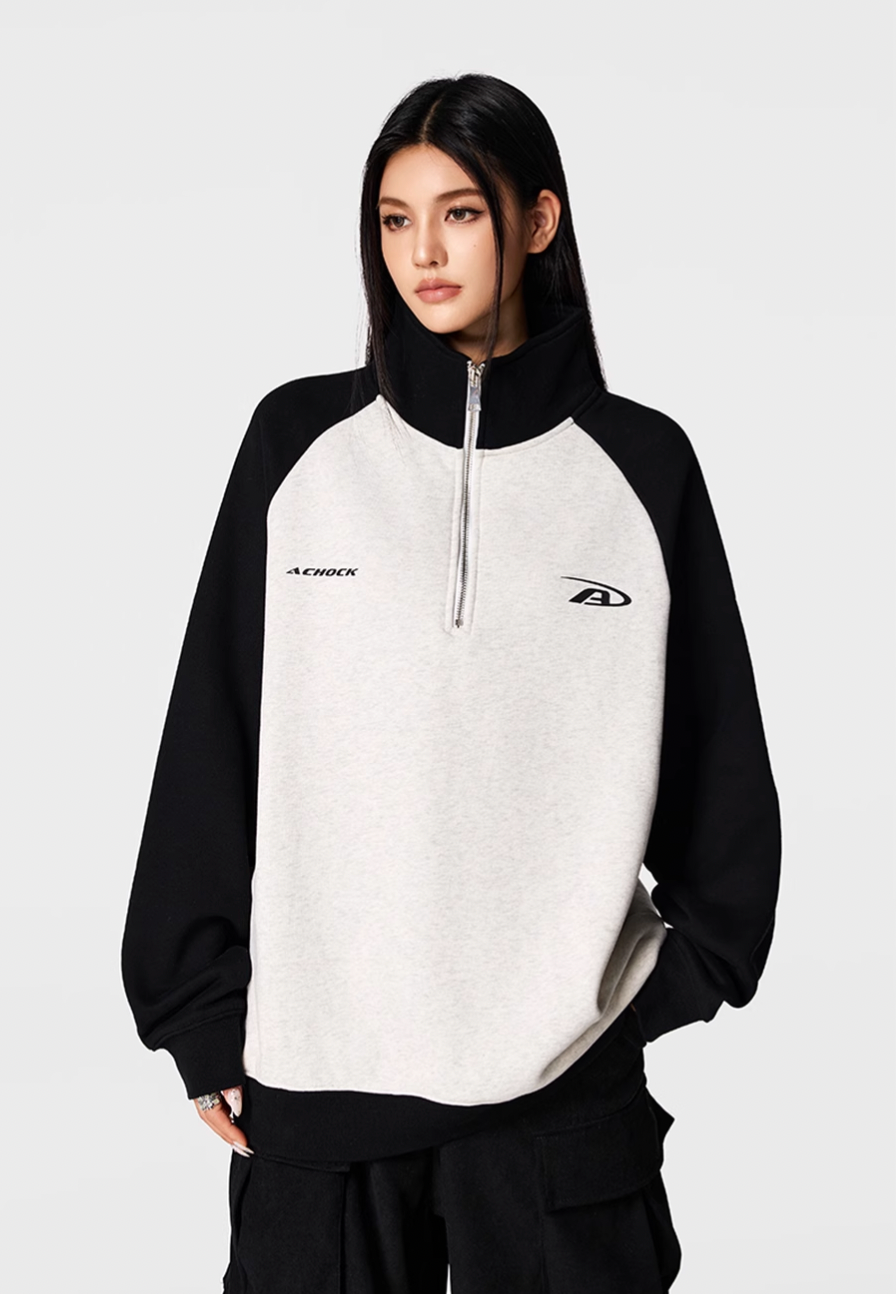 Achock Color Blocking Half-Zip Sweatshirt | Face 3 Face