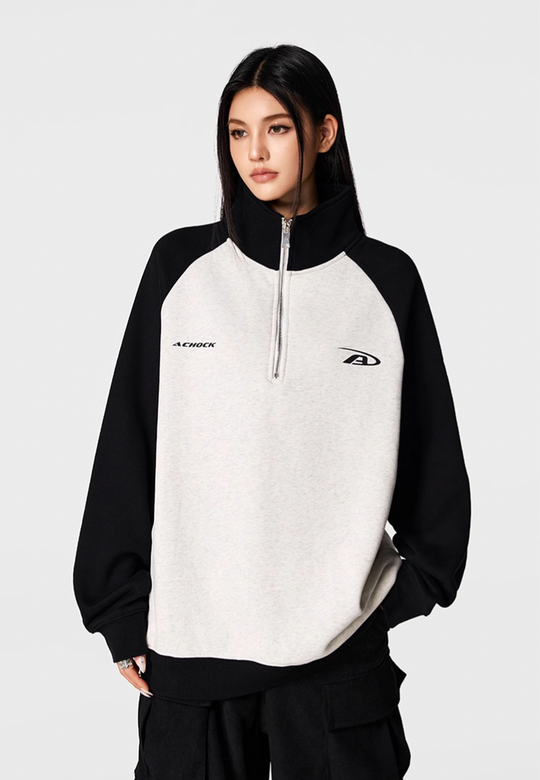 Achock Color Blocking Half-Zip Sweatshirt | Face 3 Face
