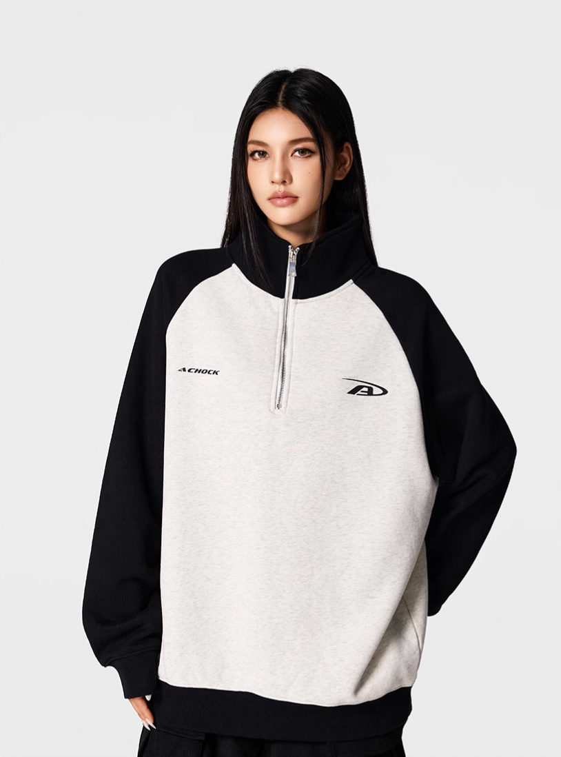 Achock Color Blocking Half-Zip Sweatshirt | Face 3 Face