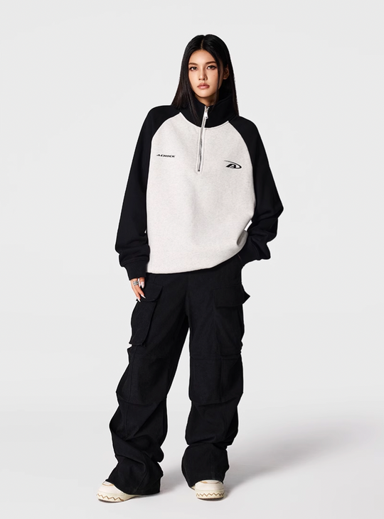 Achock Color Blocking Half-Zip Sweatshirt | Face 3 Face