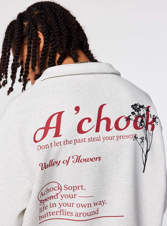 Achock Butterfly Patch Embroidered Half-Zip Sweatshirt | Face 3 Face