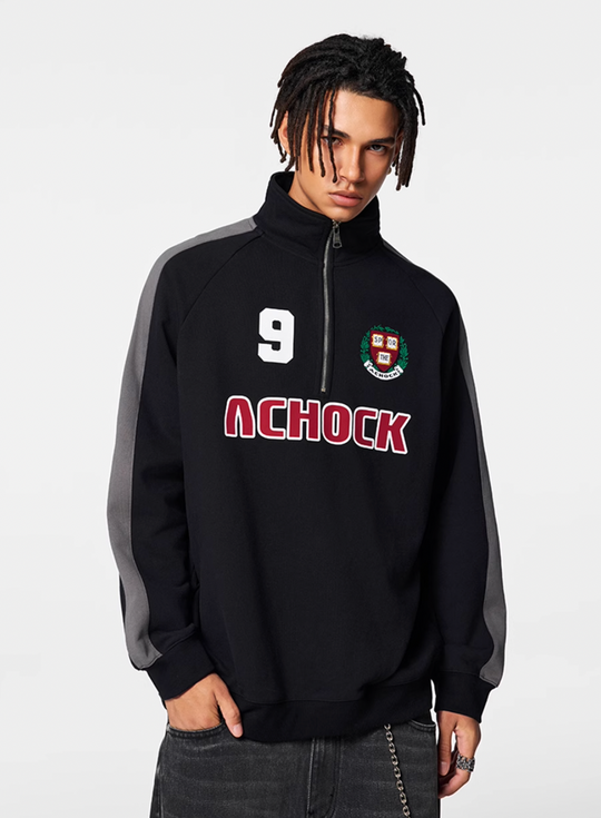 Achock Uniform Designed Half-Zip Sweatshirt | Face 3 Face
