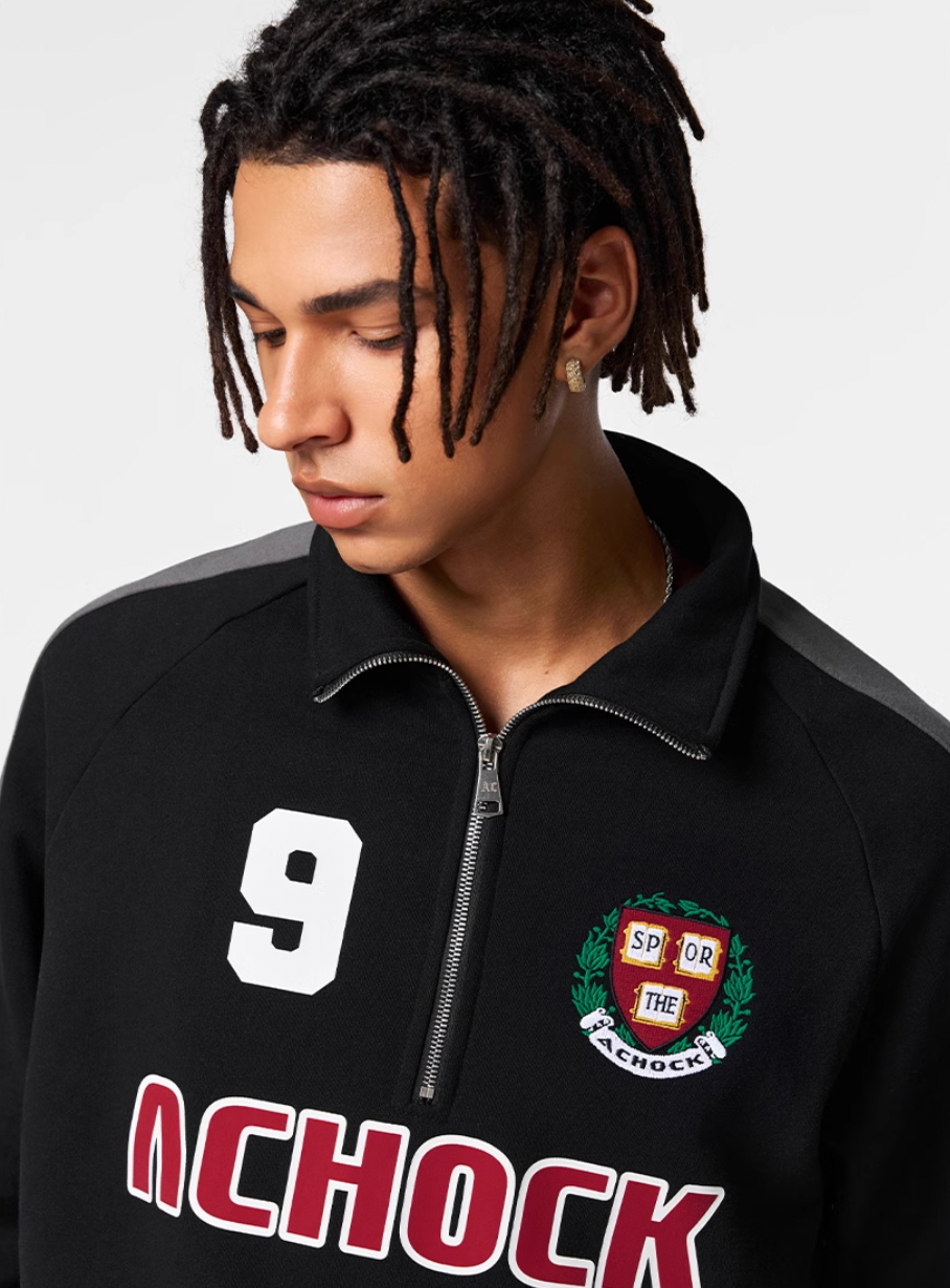 Achock Uniform Designed Half-Zip Sweatshirt | Face 3 Face