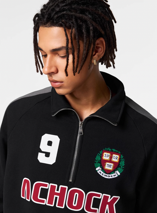 Achock Uniform Designed Half-Zip Sweatshirt | Face 3 Face