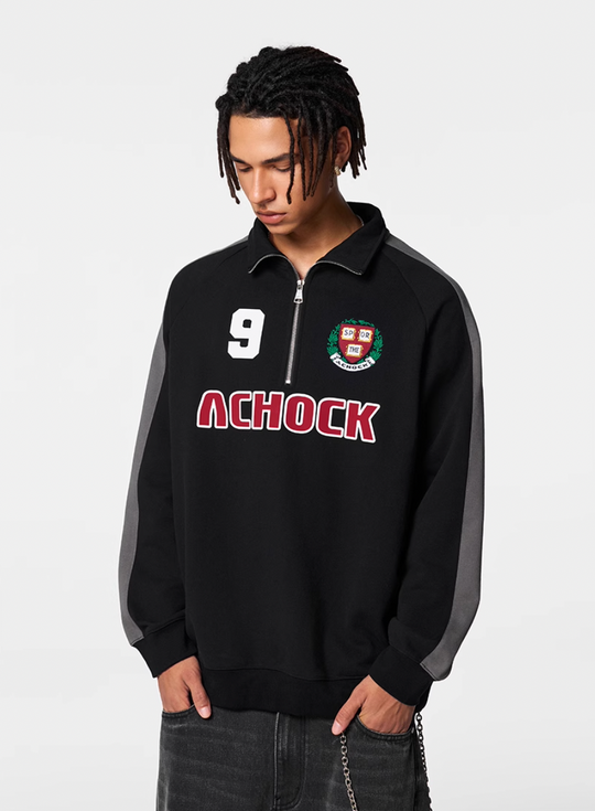 Achock Uniform Designed Half-Zip Sweatshirt | Face 3 Face