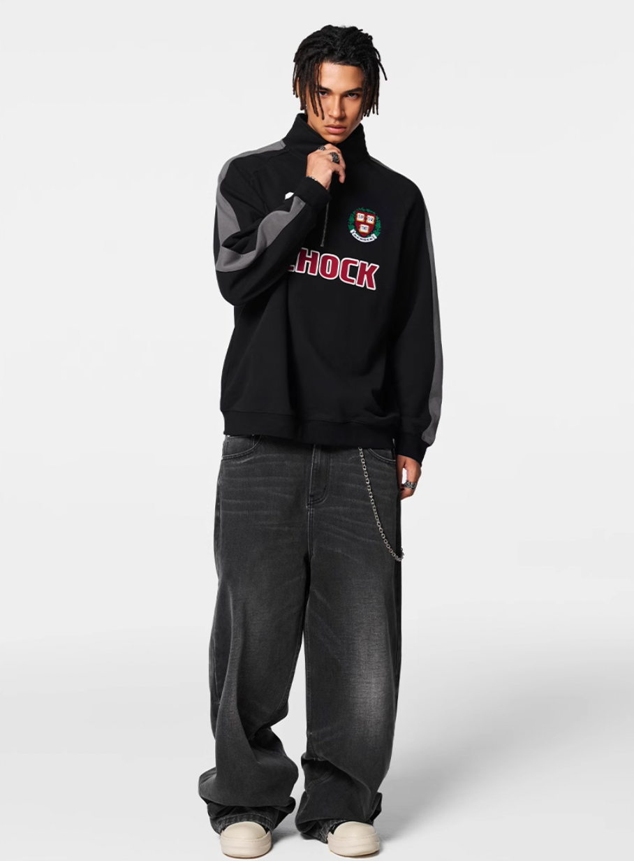 Achock Uniform Designed Half-Zip Sweatshirt | Face 3 Face