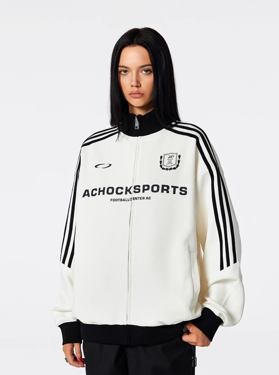 Achock Striped Jersey Track Jacket | Face 3 Face