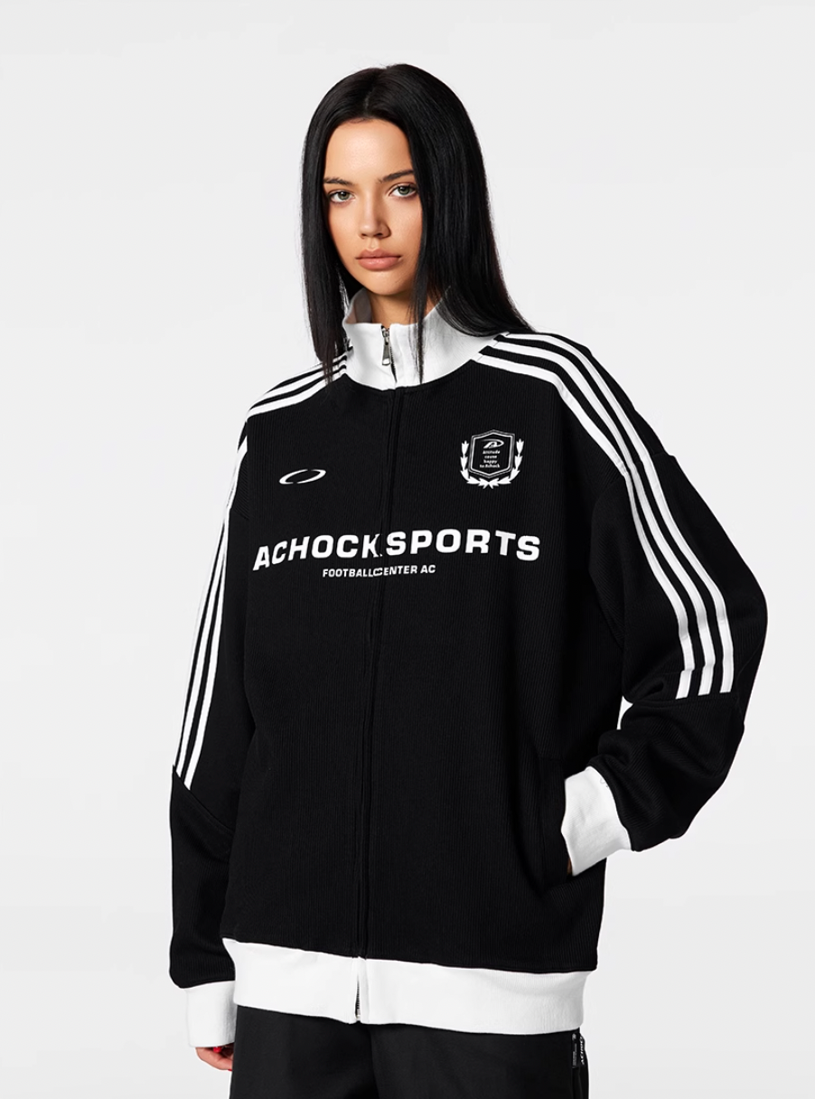 Achock Striped Jersey Track Jacket | Face 3 Face