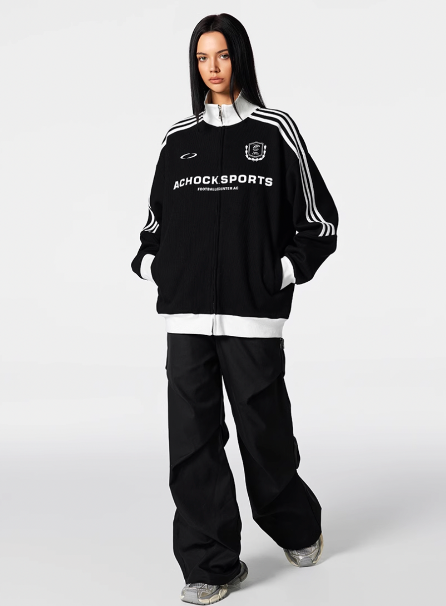 Achock Striped Jersey Track Jacket | Face 3 Face