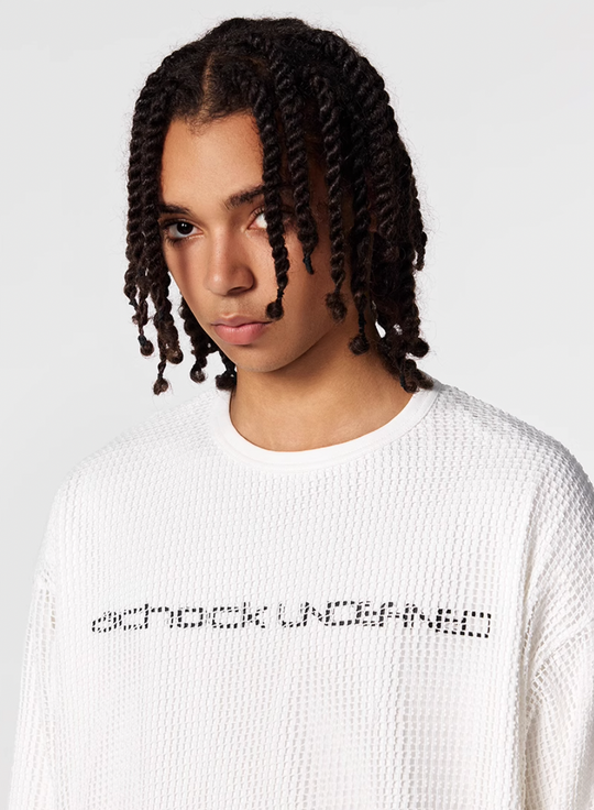 Achock Fake Two Pieces Printed Mesh Long Sleeve Tee | Face 3 Face