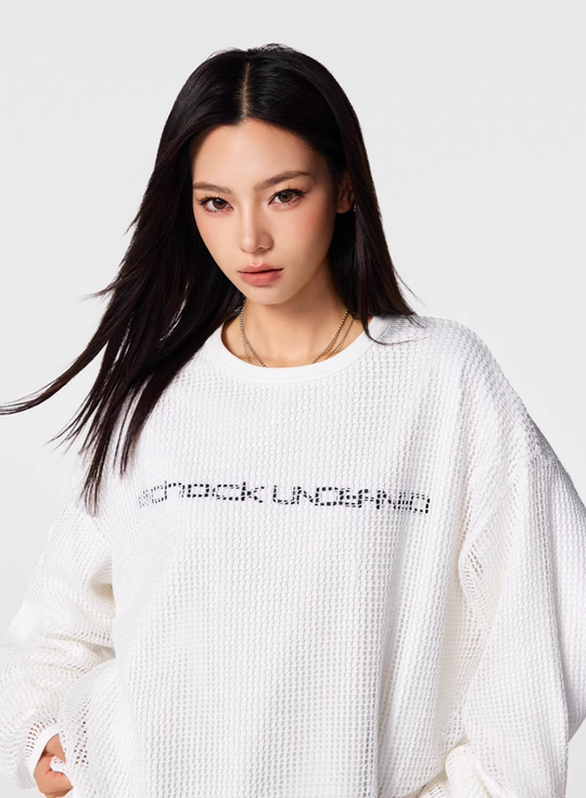 Achock Fake Two Pieces Printed Mesh Long Sleeve Tee | Face 3 Face