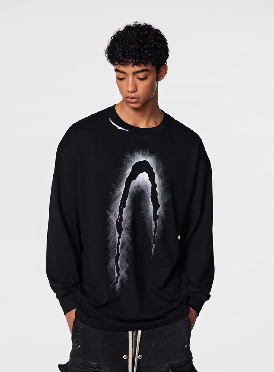 Achock Phantom Logo Print Long Sleeve Tee | Face 3 Face