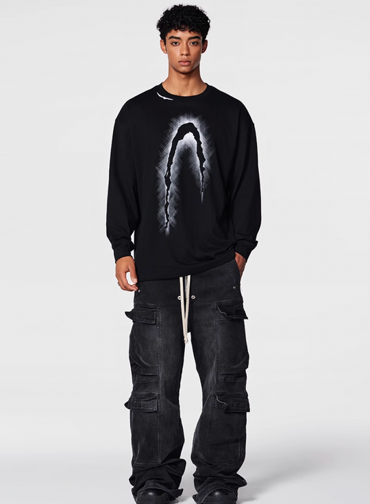 Achock Phantom Logo Print Long Sleeve Tee | Face 3 Face