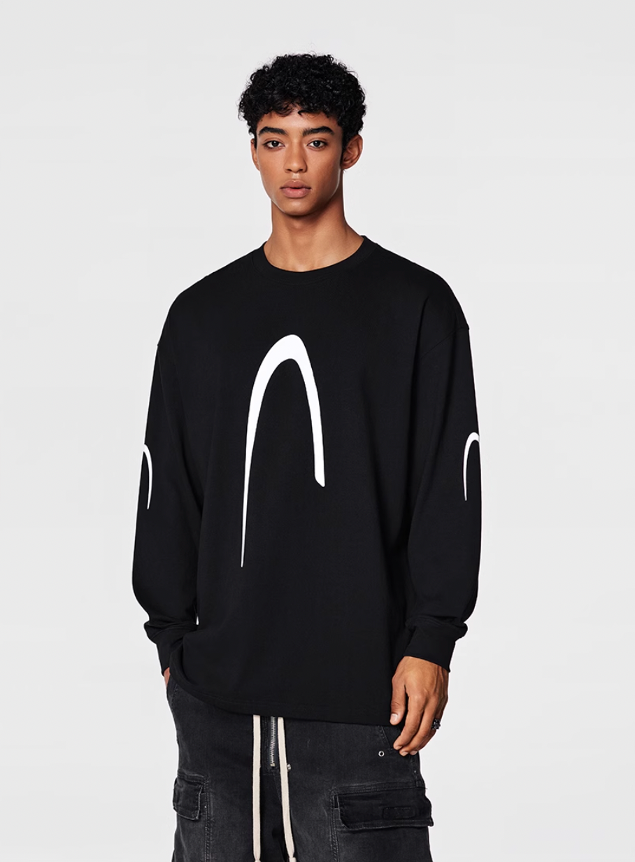 Achock Premium Logo Print Long Sleeve Tee | Face 3 Face