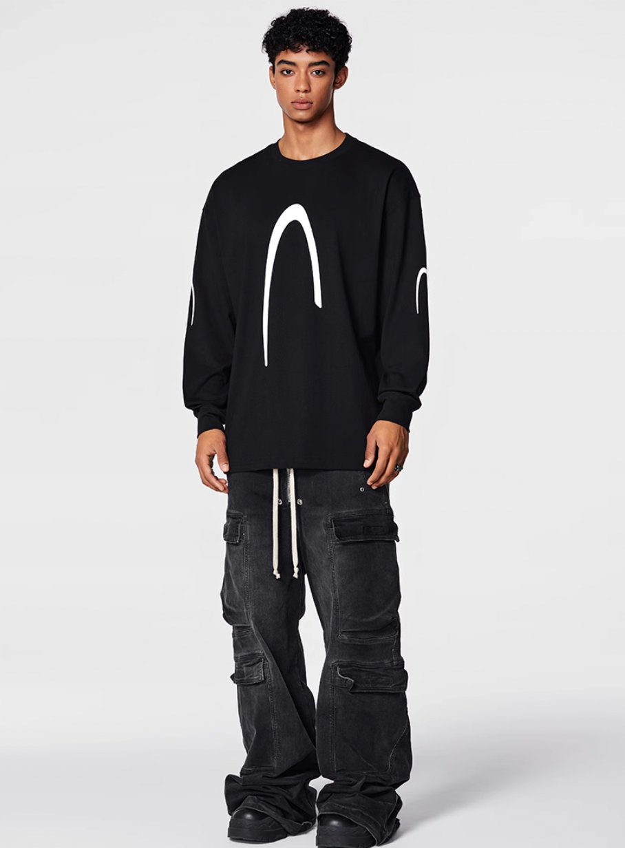 Achock Premium Logo Print Long Sleeve Tee | Face 3 Face