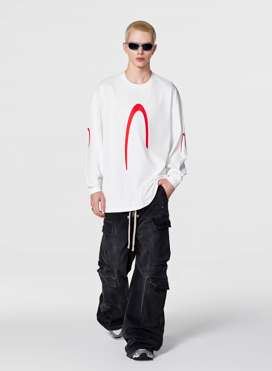 Achock Premium Logo Print Long Sleeve Tee | Face 3 Face