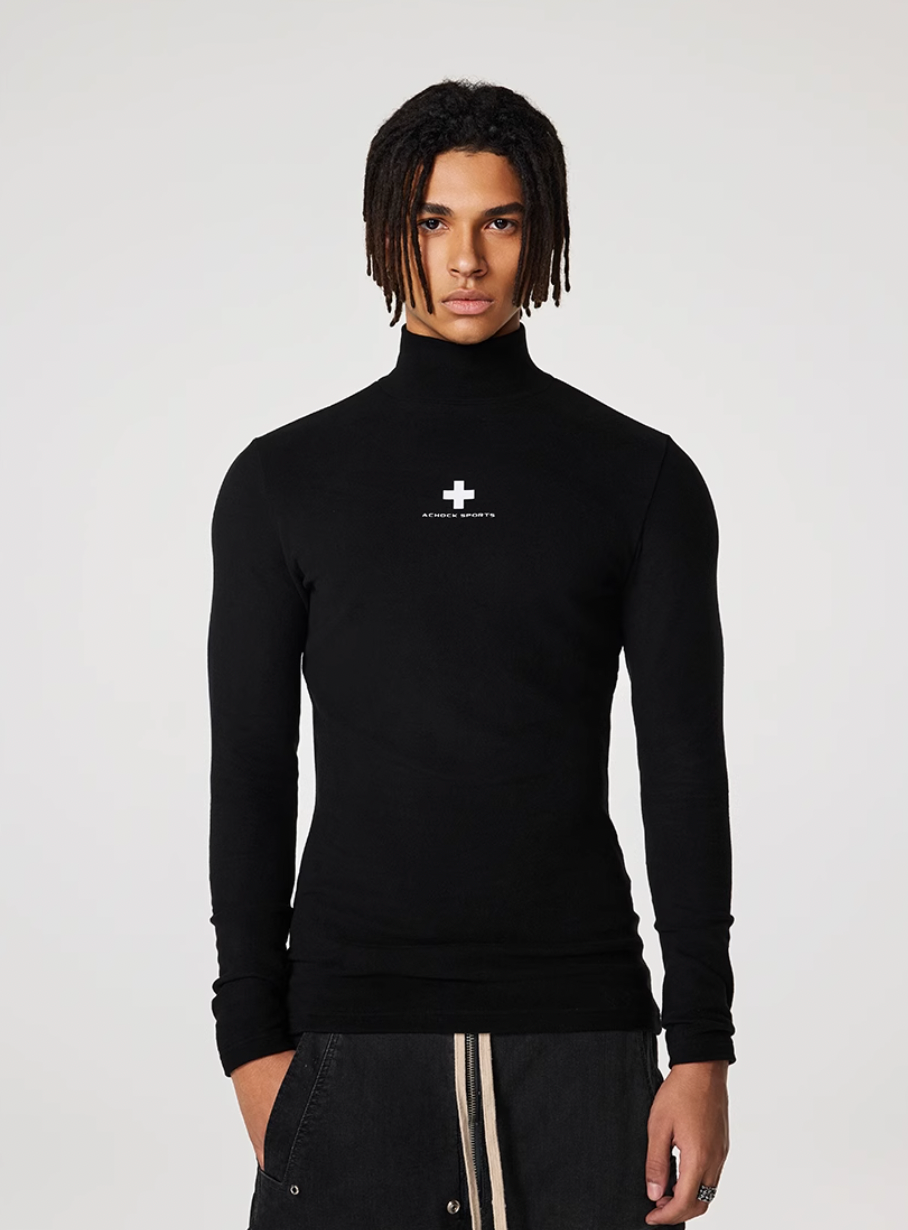 Achock Slim Half High Neck Long Sleeve Tee | Face 3 Face