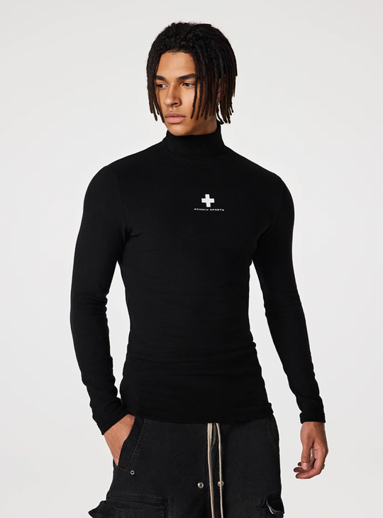 Achock Slim Half High Neck Long Sleeve Tee | Face 3 Face