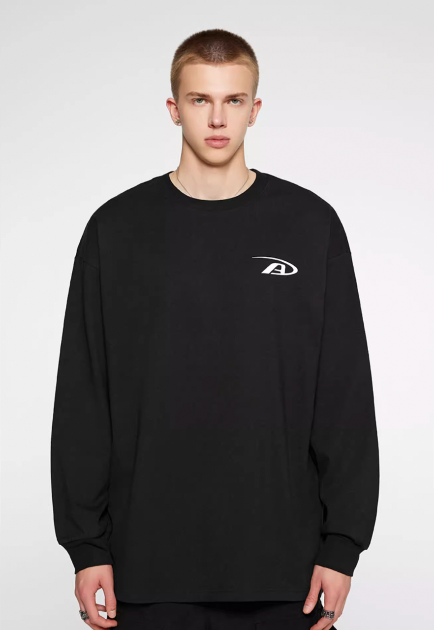Achock Basic Logo Print Long Sleeve Tee | Face 3 Face