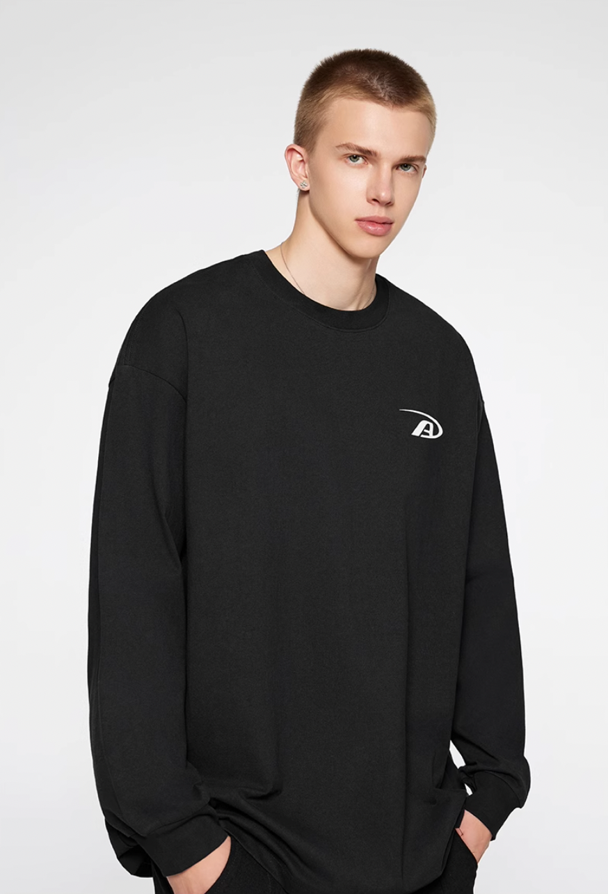 Achock Basic Logo Print Long Sleeve Tee | Face 3 Face