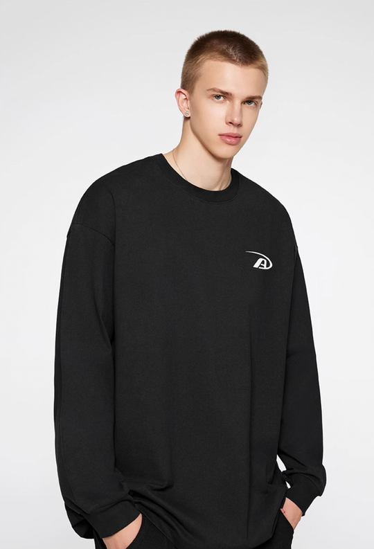 Achock Basic Logo Print Long Sleeve Tee | Face 3 Face