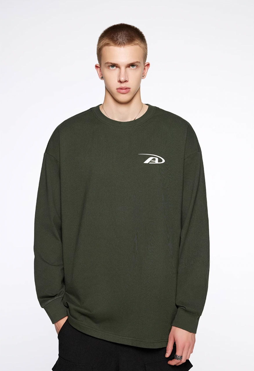 Achock Basic Logo Print Long Sleeve Tee | Face 3 Face