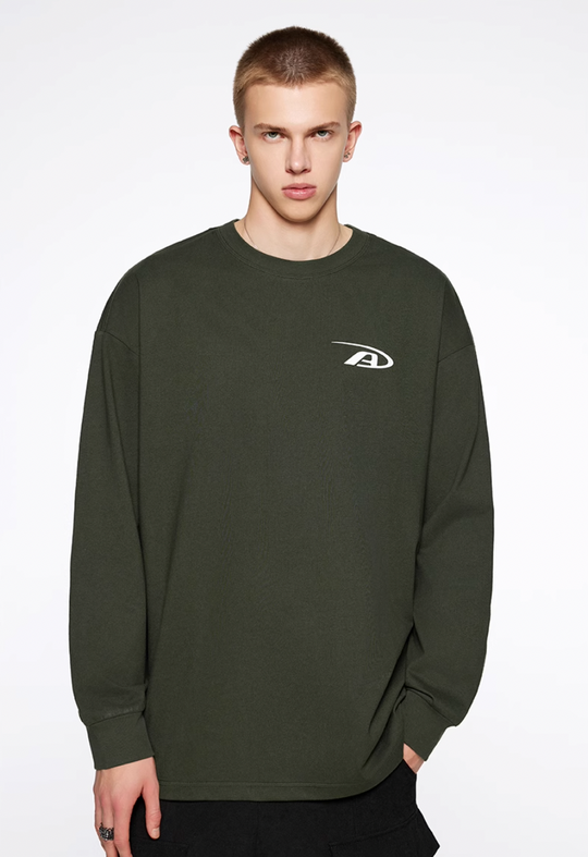 Achock Basic Logo Print Long Sleeve Tee | Face 3 Face