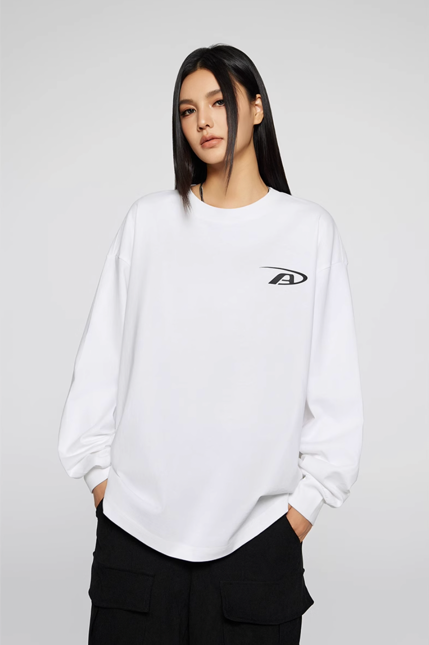 Achock Basic Logo Print Long Sleeve Tee | Face 3 Face