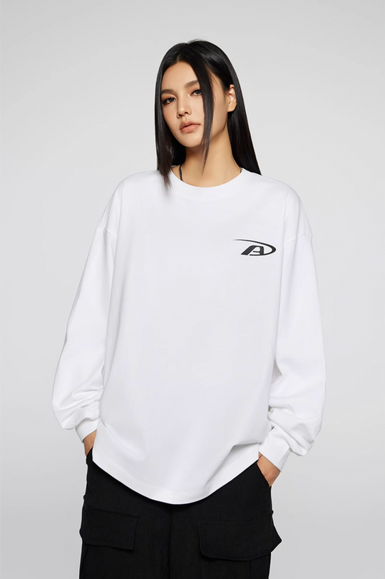 Achock Basic Logo Print Long Sleeve Tee | Face 3 Face