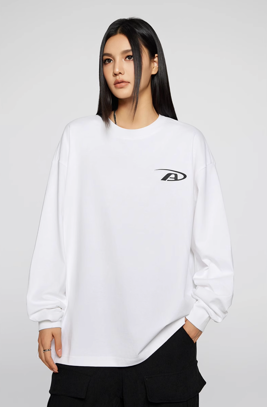 Achock Basic Logo Print Long Sleeve Tee | Face 3 Face