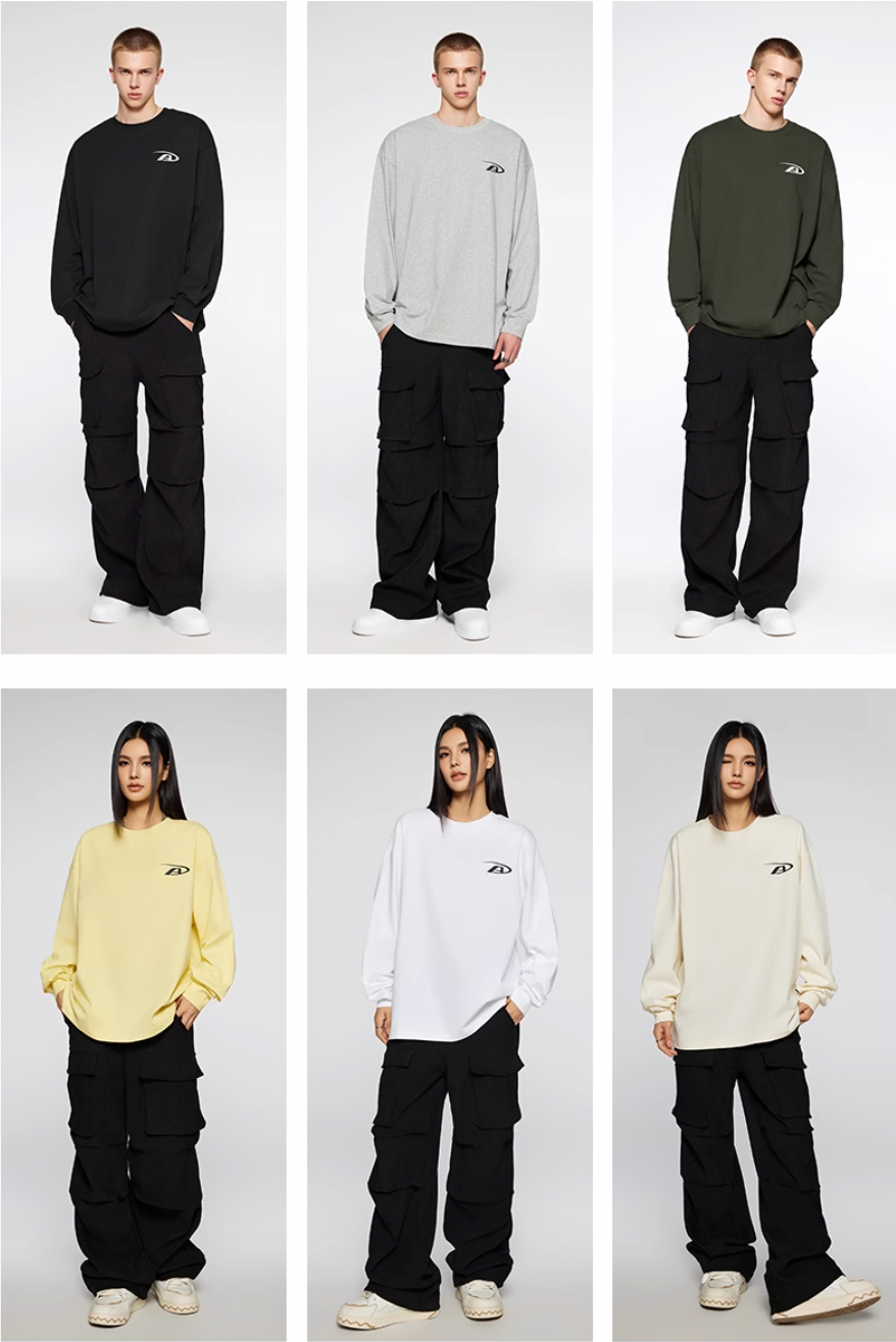 Achock Basic Logo Print Long Sleeve Tee | Face 3 Face