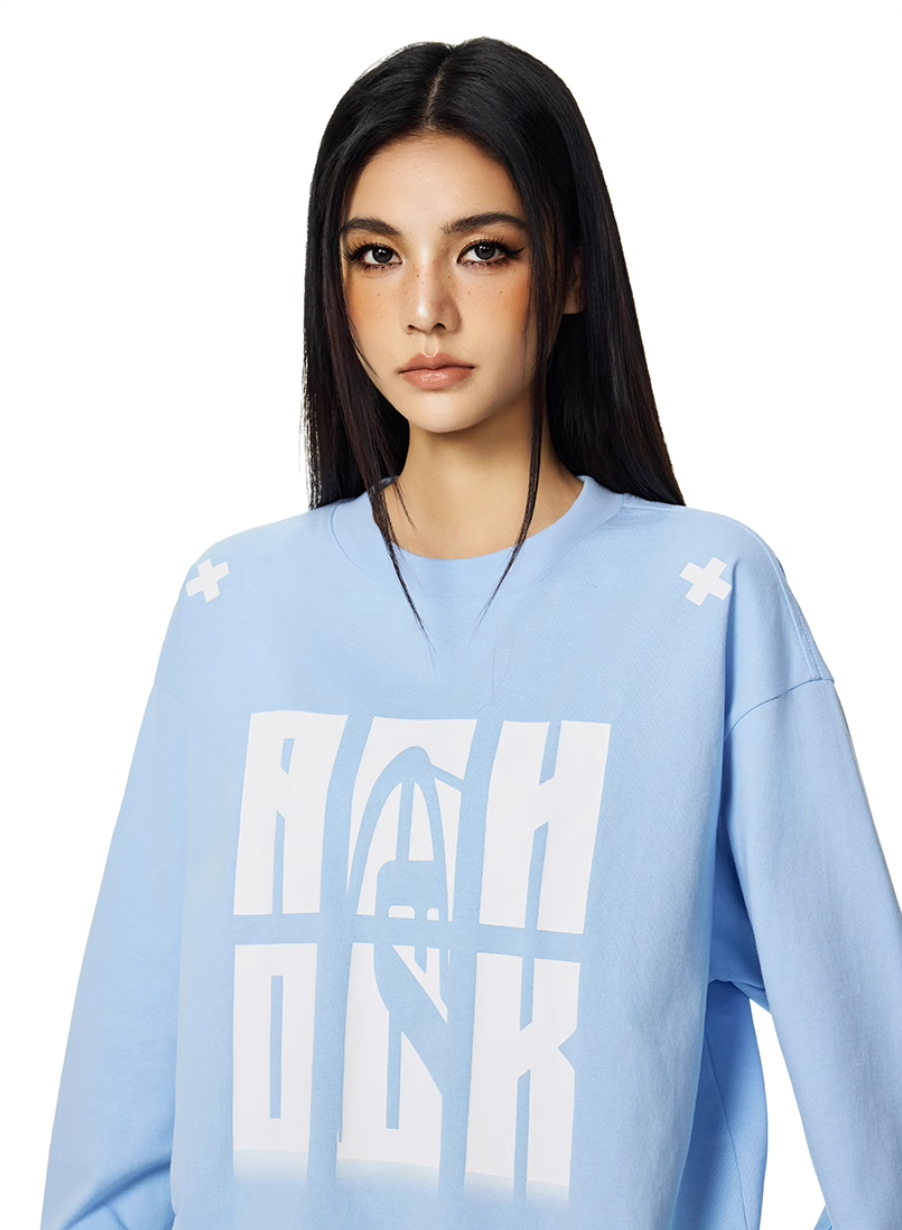 Achock Letter Logo Print Long Sleeve Tee | Face 3 Face