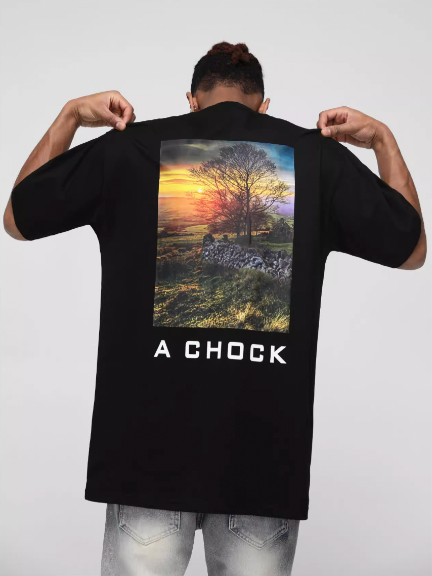 Achock Sunset Landscape Print Tee | Face 3 Face
