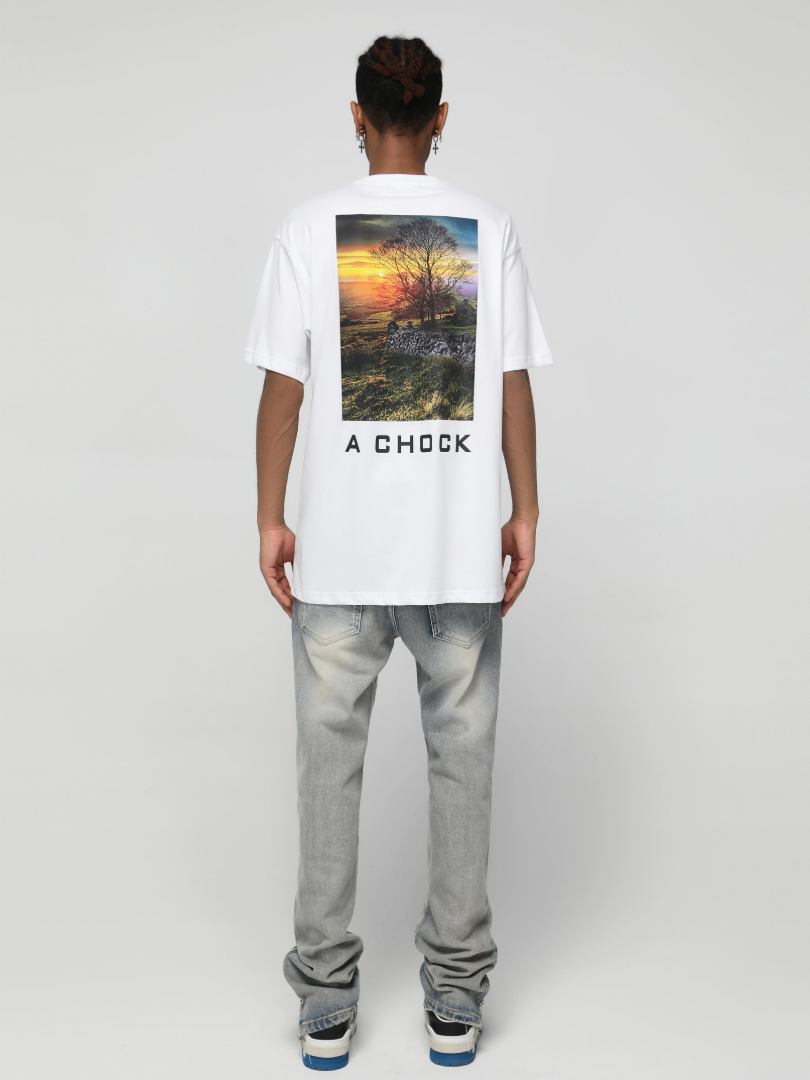 Achock Sunset Landscape Print Tee | Face 3 Face