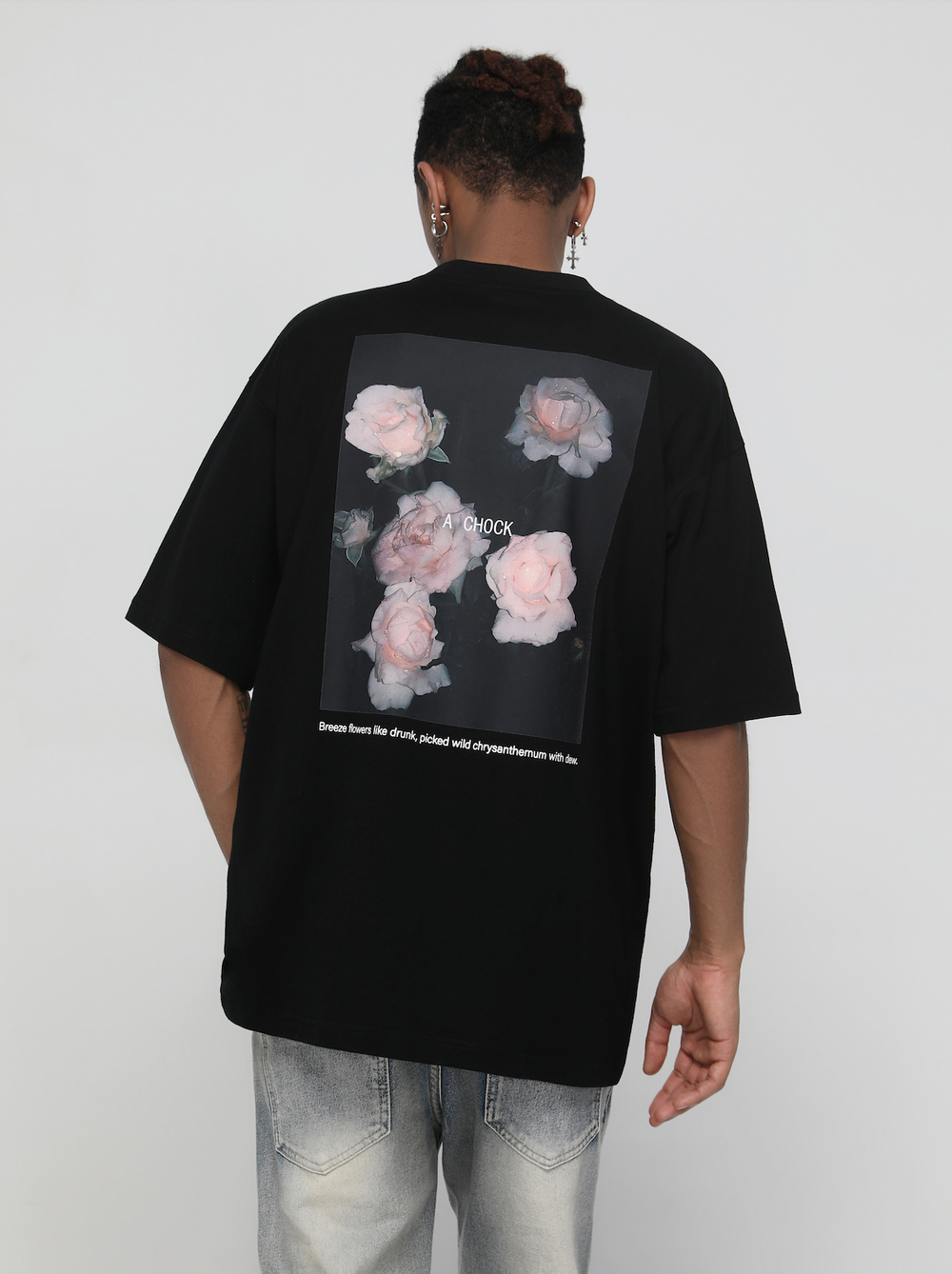 Graphic Tee | Achock Floral Rose Print Tee | Face 3 Face